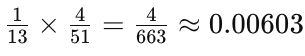 probablility calculation, represented visually as an equation